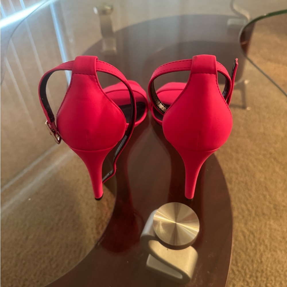 Aldo Red Suede Heels with Stiletto and Ankle Strap - Picture 1 of 5